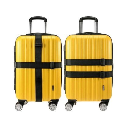 3 lu siyah ayarlanabilir valiz seyahat kemeri 3463
