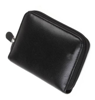 erkek siyah fermuarli hakiki deri yatay kredi kartlik 3491